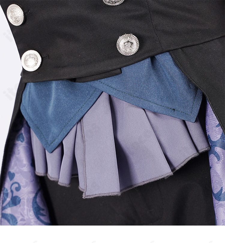 シエル・ファントムハイヴ 27巻衣装 裾の装飾ディテール。上品な意匠と縫製ラインが映える写真。