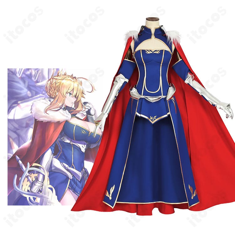 Fate/Grand Order アルトリア・ペンドラゴン（セイバー）コスプレ衣装。キャラクター設定に沿った造形と装飾の詳細カット