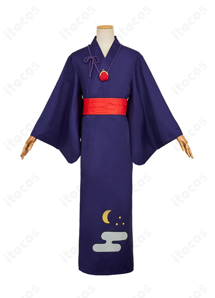 地縛少年花子くん 花子くん（柚木普）浴衣コスプレの正面全身。浴衣・帯・首飾りのシルエットと色味が分かる画像