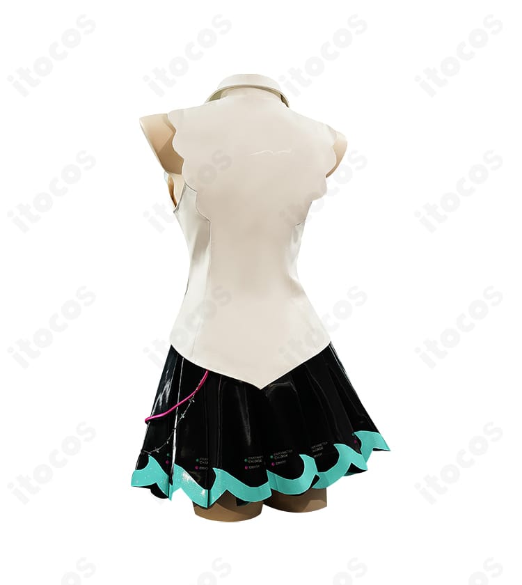 初音ミク NT版コスプレ衣装の背面。後ろ姿のパネル配置と装飾の確認用