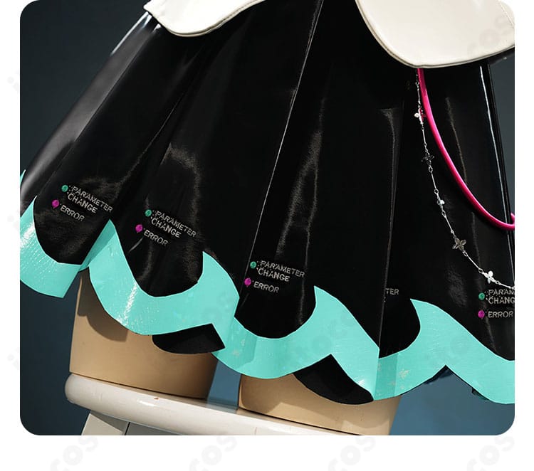 初音ミク NT版コスプレ衣装のスカート装飾ディテール。華やかで可愛い仕上がり