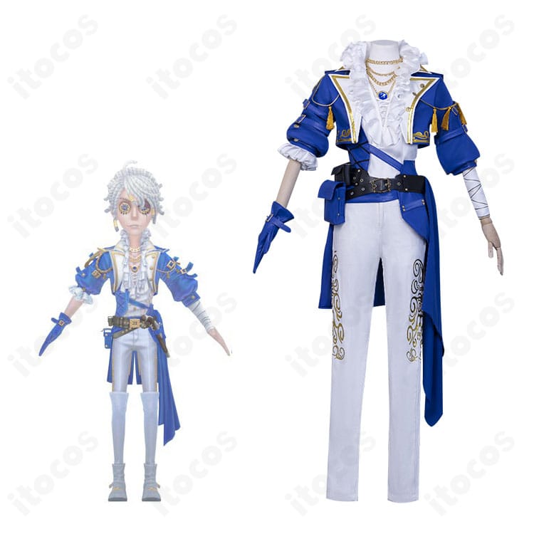 第五人格 ルカ・バルサー（囚人）のフルコーデ再現シーン。チェーン装飾と背面ステッチが映える高精度コスプレ衣装。