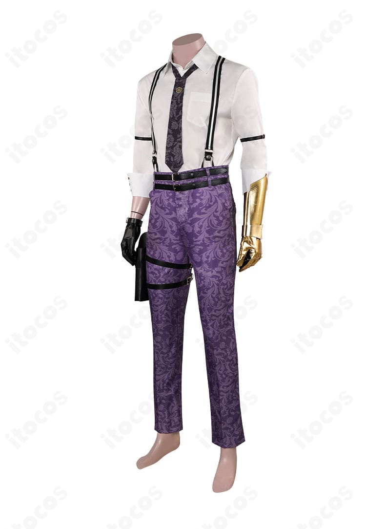 ヴィンセント・ヴァレンタイン衣装の左側面。太ももベルトや手鎧とのバランスが映える構図。