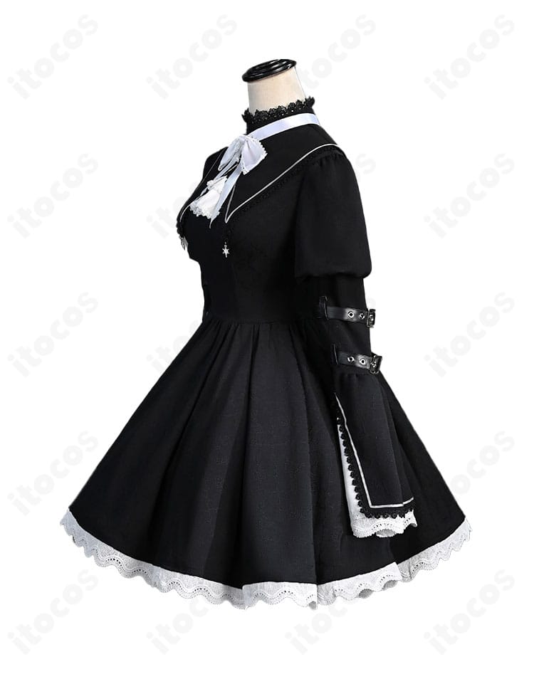 東雲絵名 神っぽいな コスチュームの側面シルエット。シンプルで美しいラインと丈感を確認できる画像