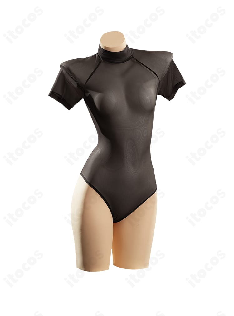 巡音ルカ 衣装のインナー構成（レオタード中心）の正面ディテール。生地感と装飾配置がわかる。