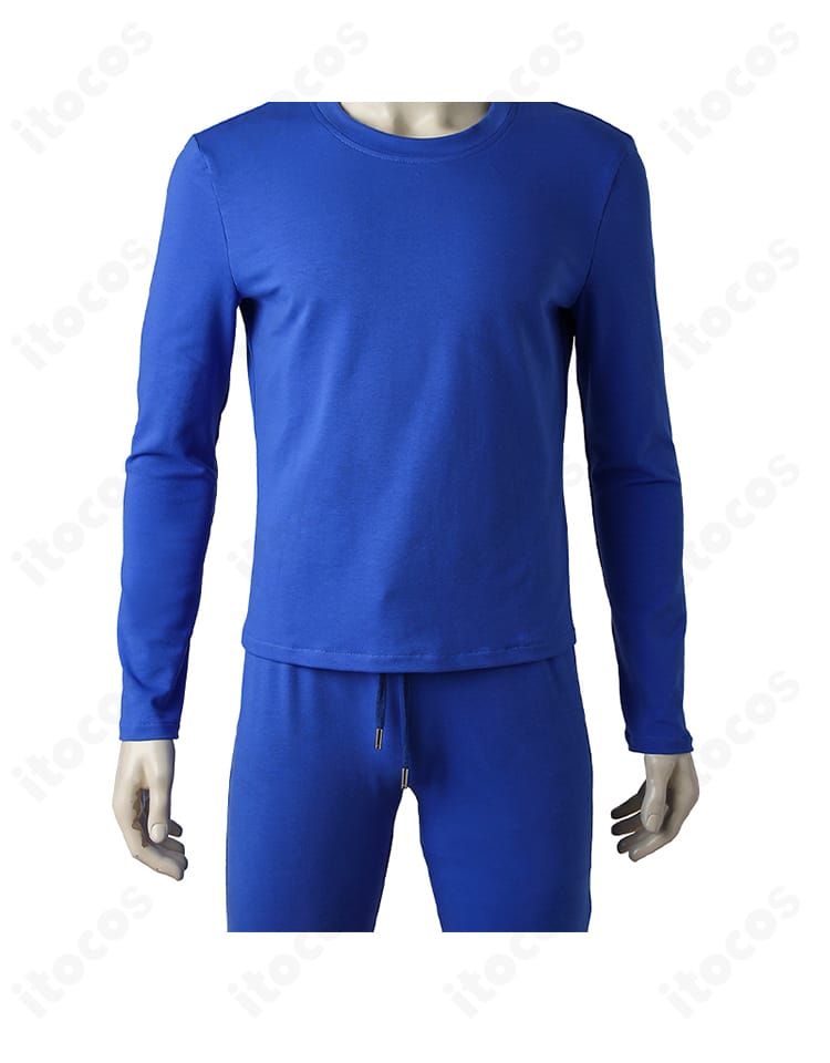 スパイダーマン コスプレ 長袖部分の質感。マット生地の表面感とカフ仕様を詳細表示