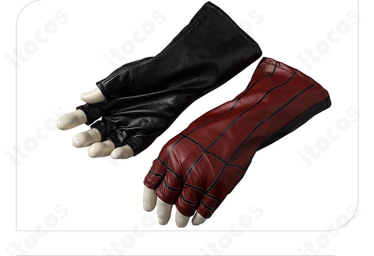 コスプレ用手袋のディテール。色分けと伸縮素材でポーズが決まる設計