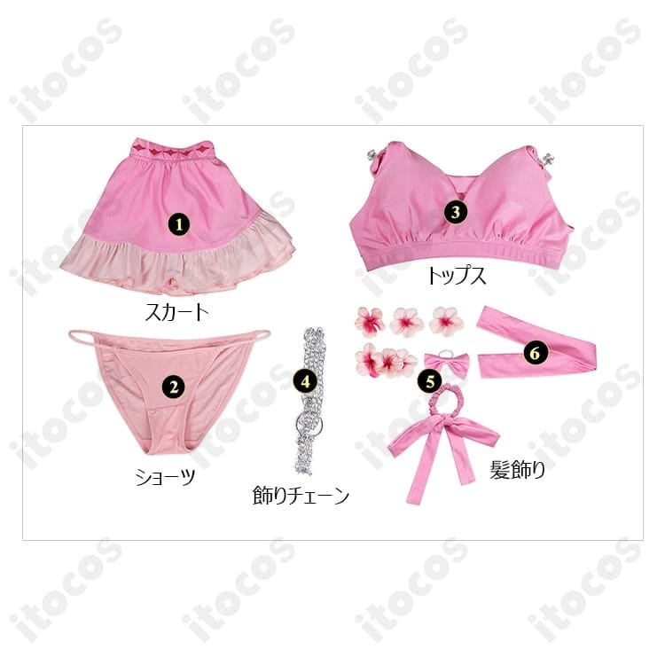 ファイナルファンタジーVII リバース エアリス ピンキーマーメイド水着 高再現で撮影に最適 - 5枚目の画像