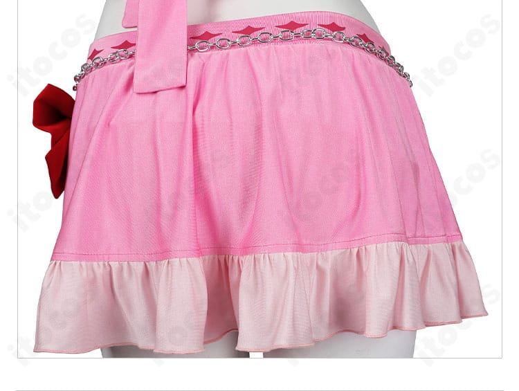 エアリス ピンキーマーメイド水着 背面ショーツ周りのデザイン。シルエットと縁取りの仕立て。