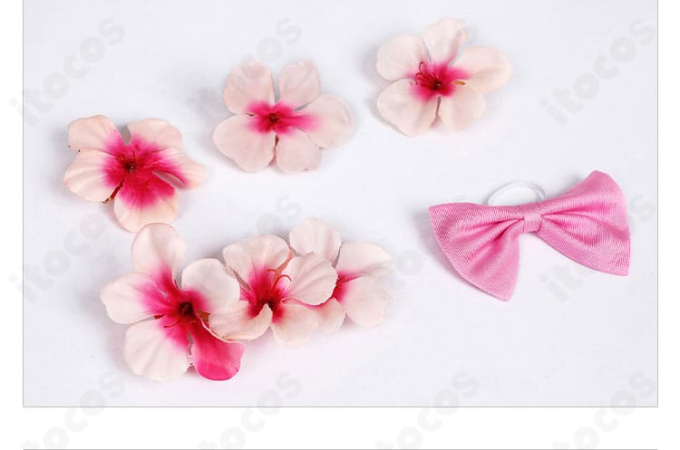 エアリス ピンキーマーメイド水着 花と蝶結びの髪飾り。ヘアまで含めた完全再現に。