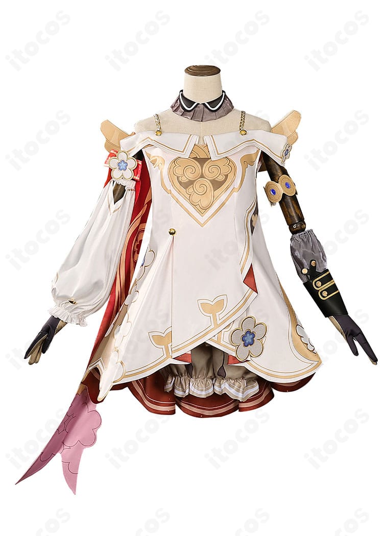 トリビー衣装の正面全体。高発色の生地と刺繍が際立ち、ゲームイメージを丁寧に再現。