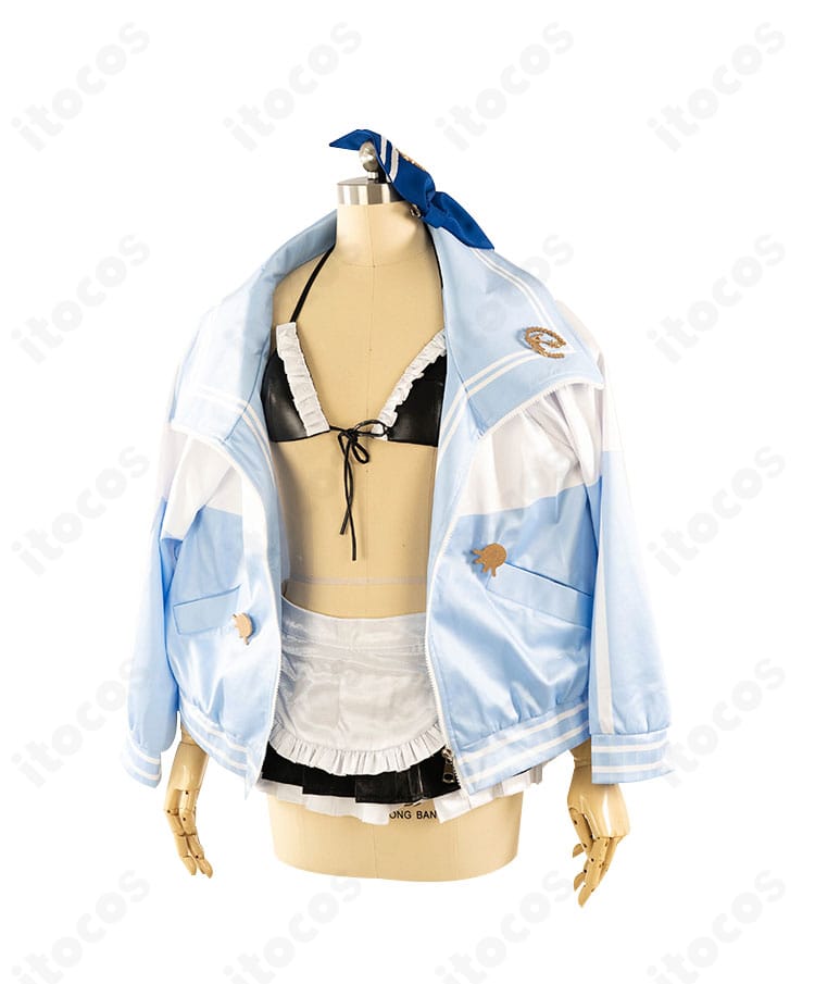 アンカー イノセントメイド衣装の正面全景。コートとスカートのライン、リボン配置、通気性のある生地感がわかるディテール。