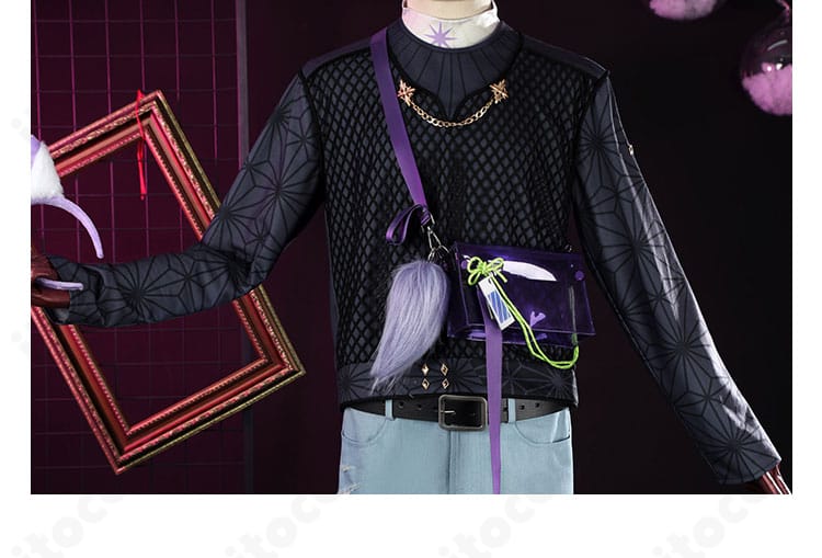 玖夜 コスプレ 胸元ジッパー装飾｜金属調パーツの質感と縫製ディテール