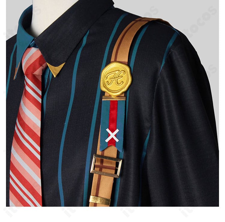 肩袖の装飾ディテール。刺繍ラインの均一さと縫製の美しさを強調したクローズアップ。