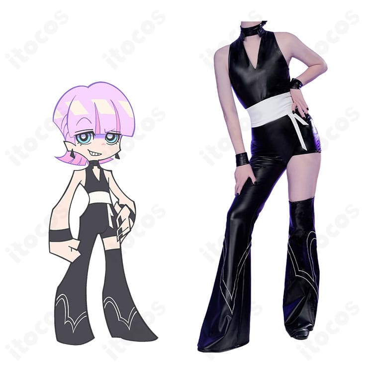 パンティ・アナーキー＆ストッキング・アナーキー風の天使姉妹ジャンプスーツ一式とキャラクターイメージの組み合わせ画像