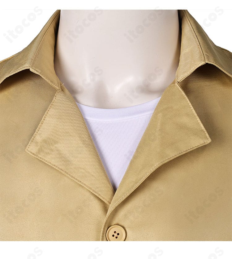 LAZARUS アクセル 囚人Ver. 襟元ディテール｜刺繍ラインと縫い目の整いをクローズアップ