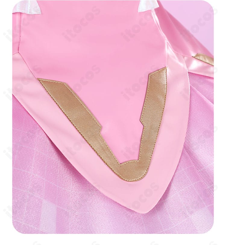 ジュノ コスプレ衣装 裾部分の装飾トリムとステッチの拡大