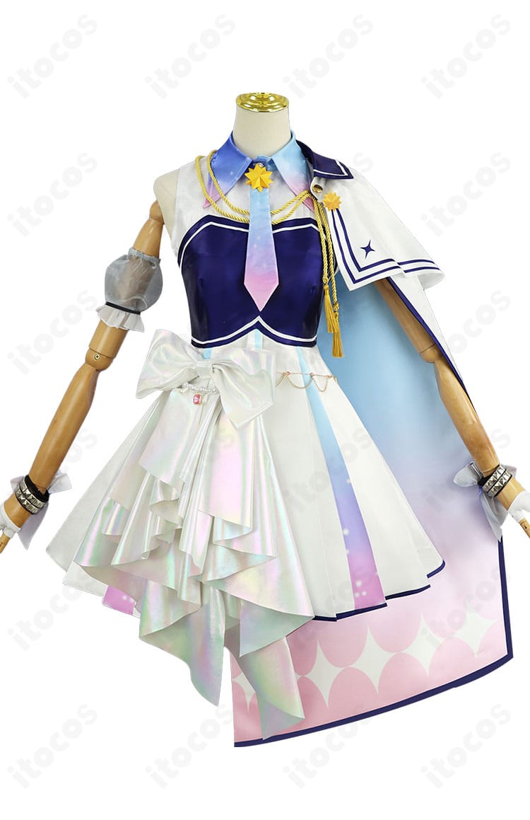 星街すいせい Live SuperNova衣装の正面全身。ワンピースとネクタイ、装飾の配置が分かる高精細ビュー。