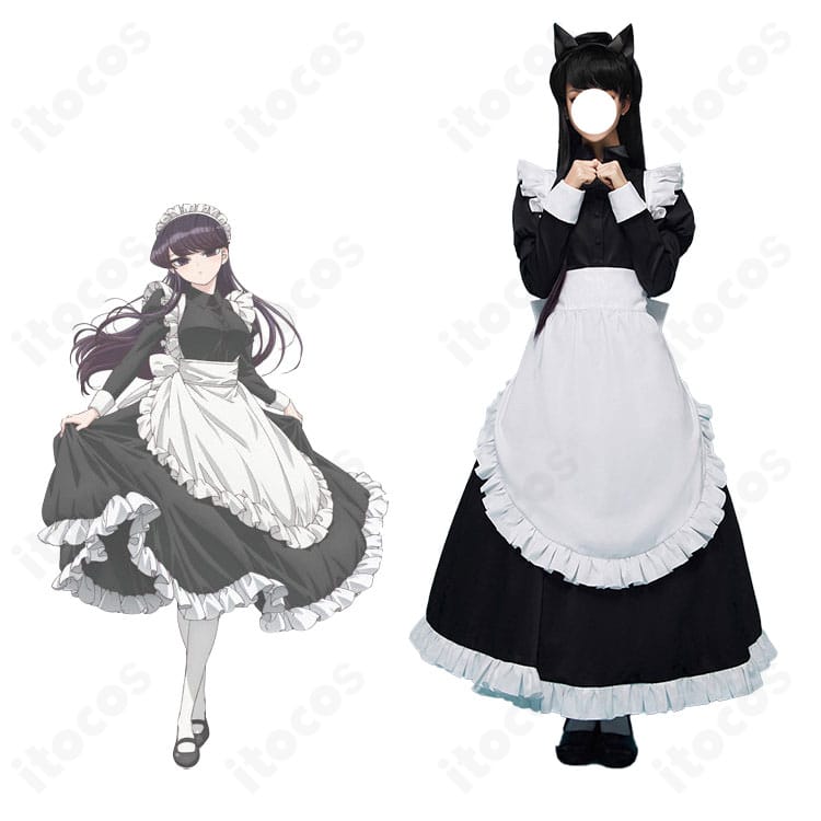 古見さんは、コミュ症です。古見硝子の学園祭メイド衣装一式。清楚なモノトーンとフリルで作品の雰囲気を再現。