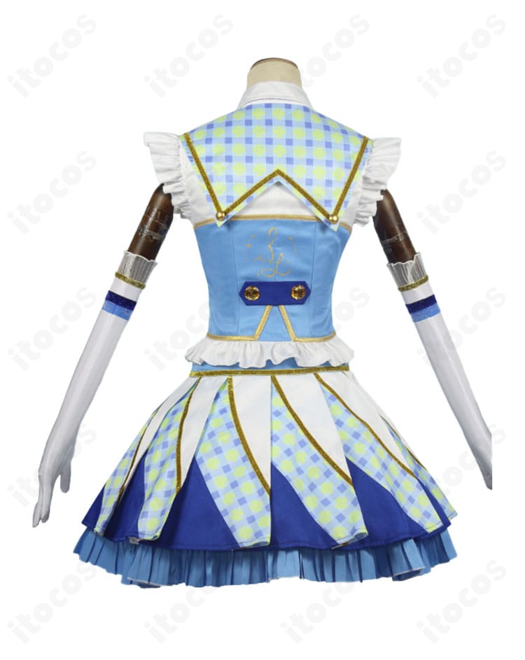 霧矢あおい Soleil版コスプレ衣装の背面デザイン。背中周りの切替や装飾の配置を詳細に確認