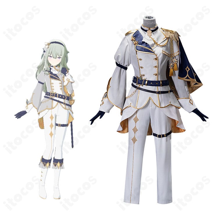 プロジェクトセカイ 草薙寧々 フィエ・シュヴァリエ衣装とキャラクターのコラボ画像。世界観を忠実再現したフルセットの雰囲気がわかる構図