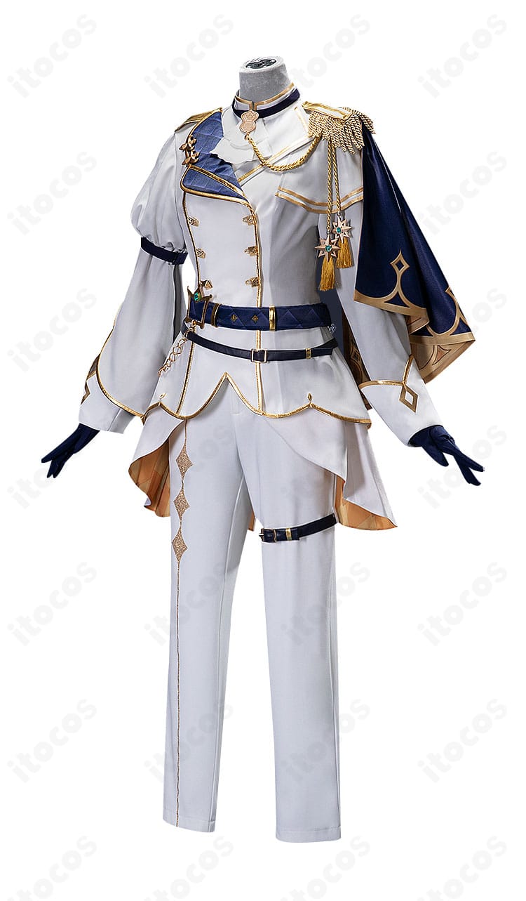 プロジェクトセカイ 草薙寧々 フィエ・シュヴァリエ衣装 左側面。縫製ステッチや装飾の重なりを写したディテールカット