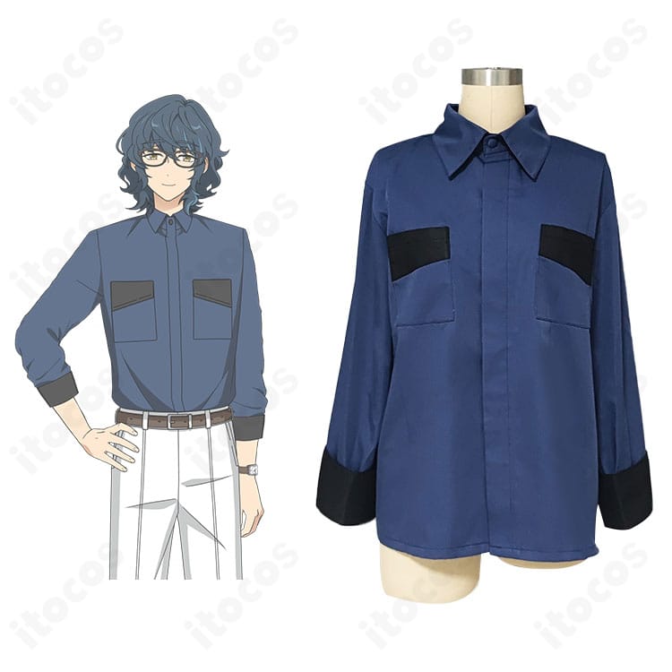 あんさんぶるスターズ！青葉つむぎ 私服（春～夏）コスプレ衣装の全身再現イメージ。爽やかな配色と日常感のあるスタイリングが分かる写真。