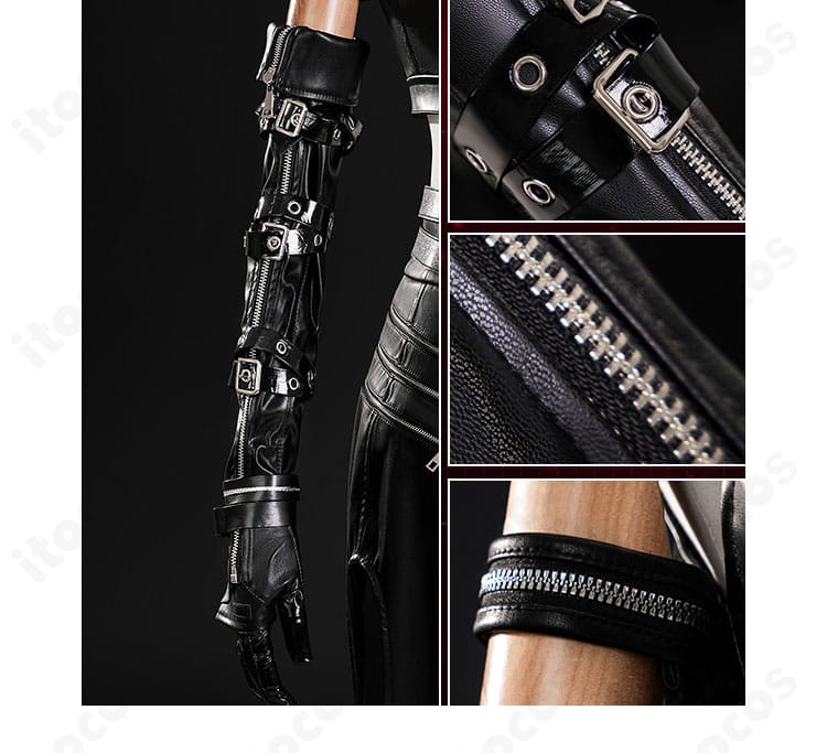 主人公『夜と共に』衣装の手袋ディテール。甲部分の装飾と縫製ラインを確認できるアップ。