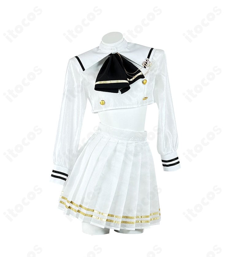 アズールレーン ジャナス フィッティング・ラブ コスプレ衣装の正面全体。配色と胸飾りの位置関係、シルエットが分かる。