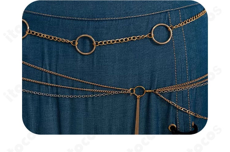 白石杏 Livelylady Dressの腰飾りデザイン。アクセサリーの形状と装着位置を示す。