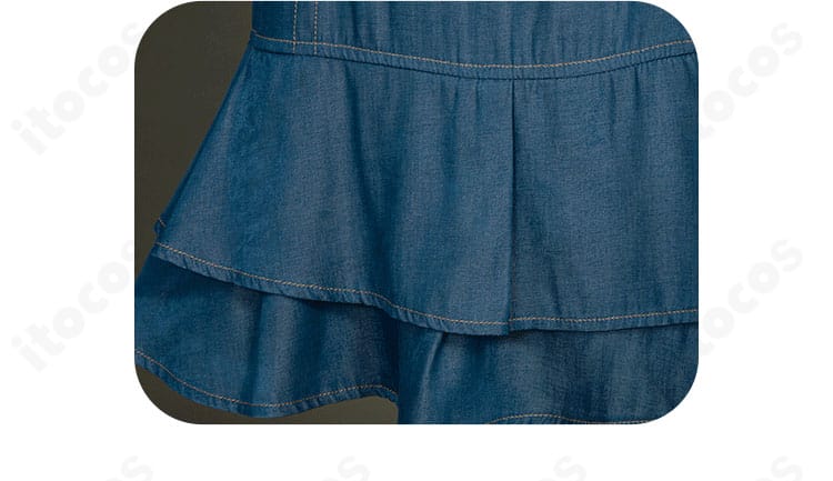 白石杏 Livelylady Dressのスカート裾ディテール。ヘムラインの装飾と縫製。