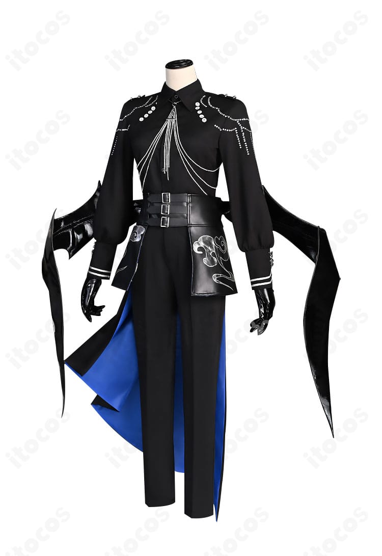 四季凪アキラ Angel×Devil コスプレ衣装の正面全体像。シャツ・コルセット・ズボンのシルエットが分かるカット。