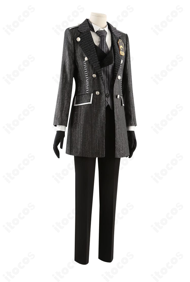 マレウス・ドラコニア ハロウィン ナイトメア―スーツ右側面。ロングコートの落ち感とシルエットが分かるカット。