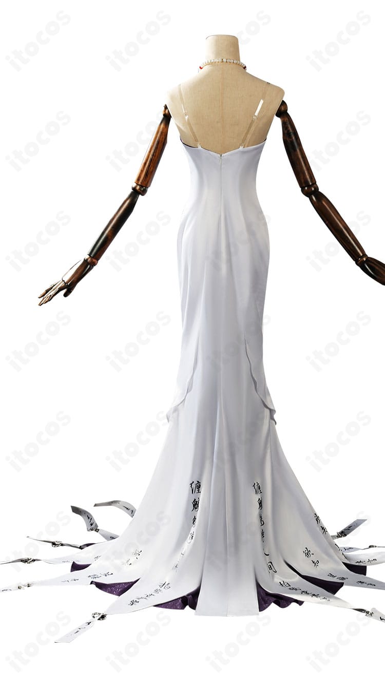 無期迷途 玉骨のスカート背面装飾のクローズアップ。裾飾りの質感と縫製の整いが確認できます。