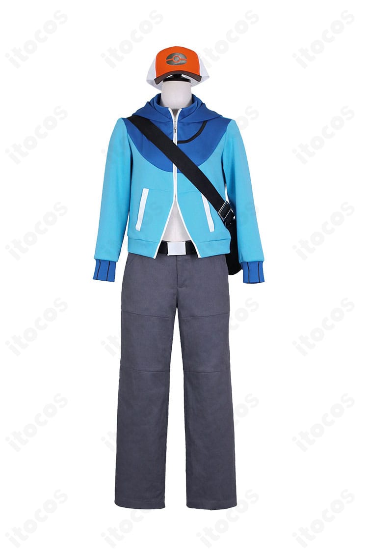 トウヤ コスプレ衣装の前面。トップスの配色と前立て、パンツのシルエットが分かる正面図。