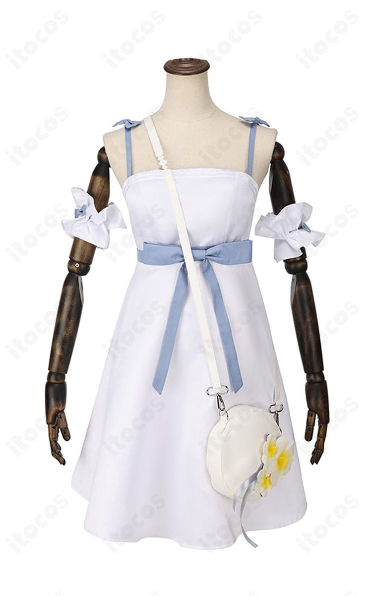 正面全身カット。氷室セナ私服コスプレ衣装のワンピースシルエット、配色、胸元から裾までのラインが確認できる画像。