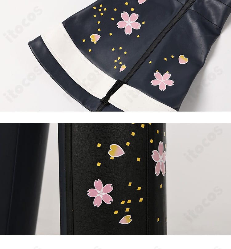 パンツの装飾と袖口のディテール。動きやすさとデザイン性を両立した不知火 舞コスプレ。