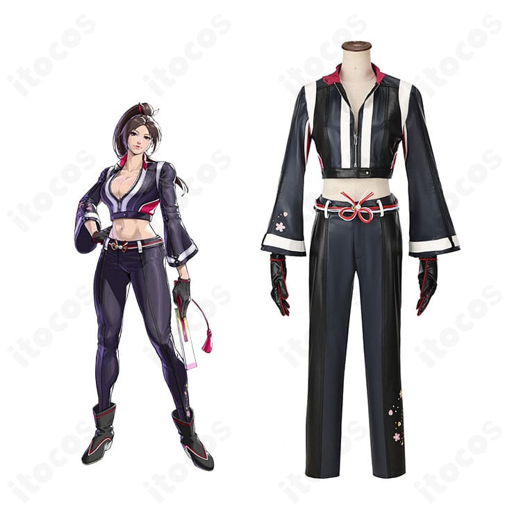 餓狼伝説 City of the Wolves 不知火 舞のコスプレ衣装一式。ゲームの雰囲気を忠実に再現した和風くノ一スタイル。