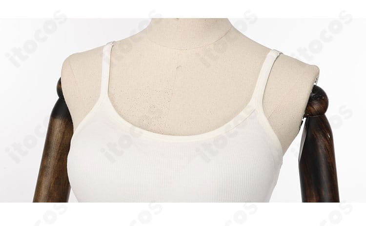 不知火舞コスプレ衣装の襟元ディテール。刺繍調アクセントと縫製の精度が見えるクローズアップ