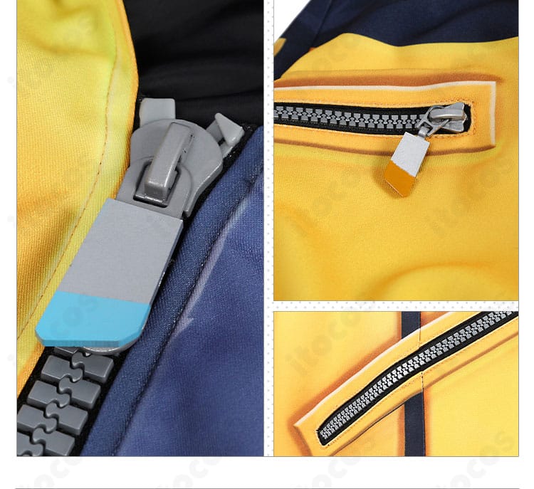 衣装のチェーン装飾ディテール。金属パーツの配置と質感を示すアップ。