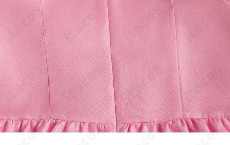 鹿目まどか メイド服の生地質感アップ。中厚手合繊の発色と表面感が伝わる画像