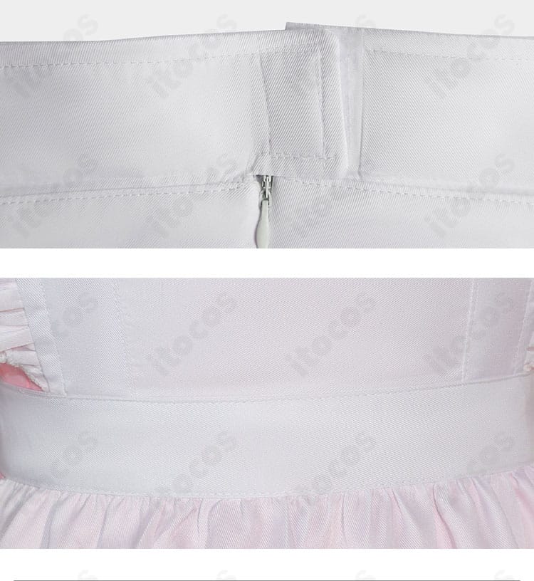 ウエスト周りと装飾チェーンのディテール。切替位置とアクセントの見え方を示す画像