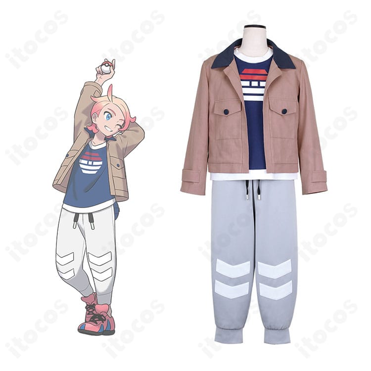 Pokémon LEGENDS Z-A ガイのコスプレ一式。世界観に合わせたコートとTシャツで高い再現度を示す全身イメージ。