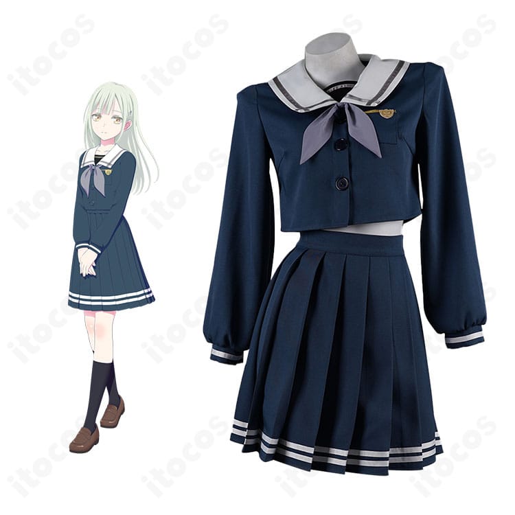 BanG Dream! It’s MyGO!!!!! 若葉睦の月ノ森女子学園 制服（ダークブルー）を全体解説。キャラと衣装の特徴を丁寧に再現したコスプレ衣装。