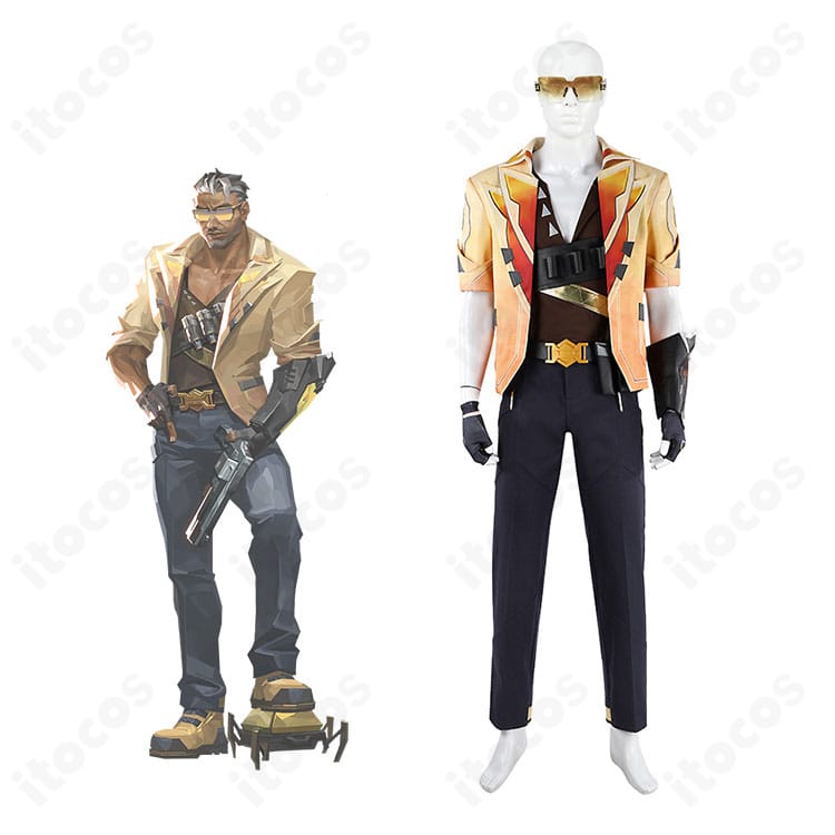 VALORANT テホの世界観と結びつきを示す全身イメージ。タクティカルな装備感まで忠実に再現したコスプレ衣装。