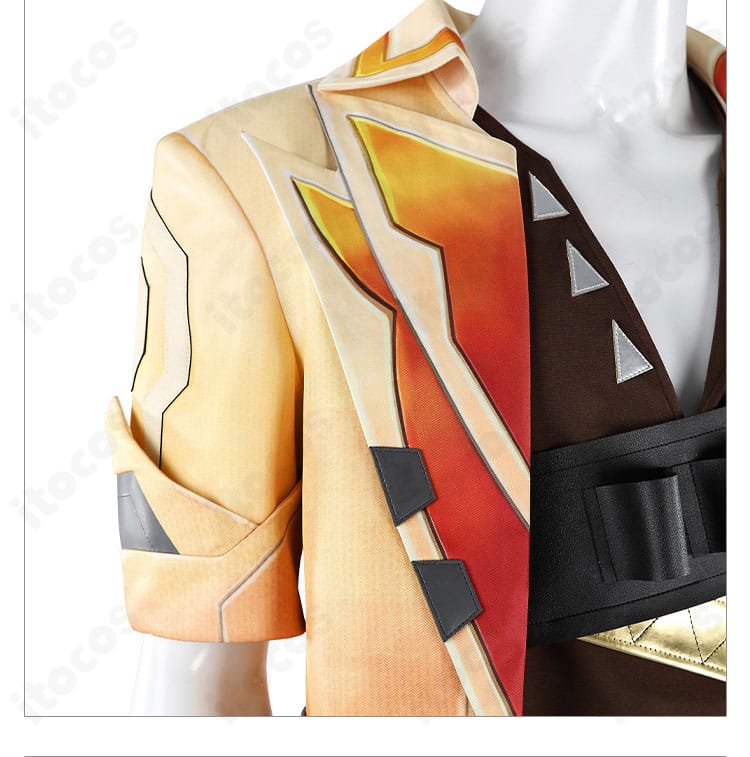 衣領の装飾拡大。縁取りと配色ラインが美しく際立つテホ衣装の襟周辺。