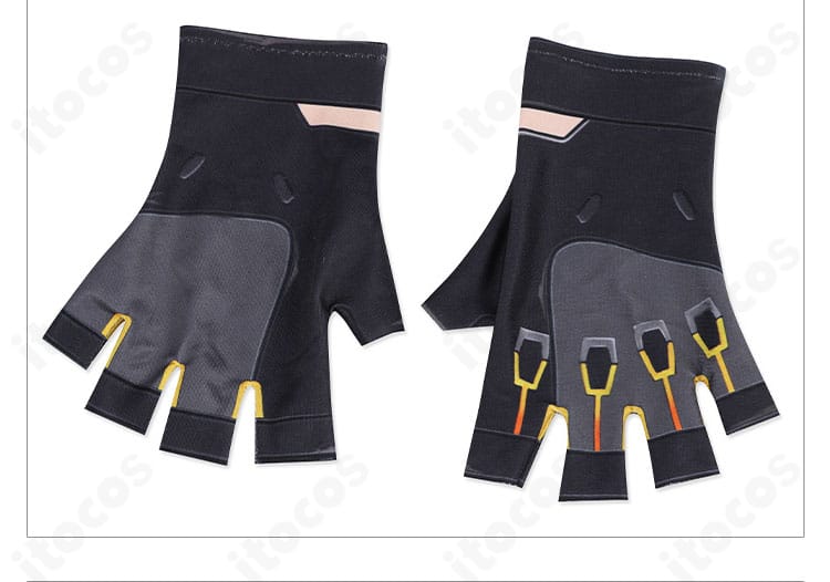 手袋の装飾アップ。手の甲のラインと素材感が伝わるテホ衣装の手袋。