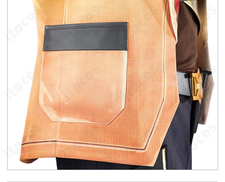 外套ポケットのディテール。テホ衣装コートのポケット形状とフラップの再現度を確認。