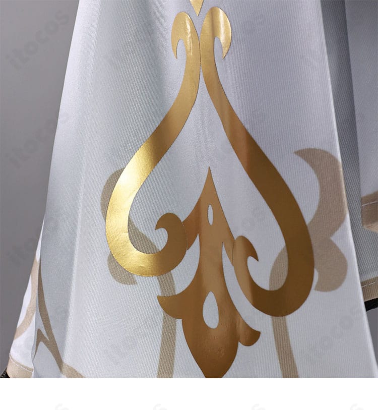 原神 エスコフィエ コスプレ衣装のスカート裾装飾。ヘムラインの意匠が撮影で映える仕上がり。