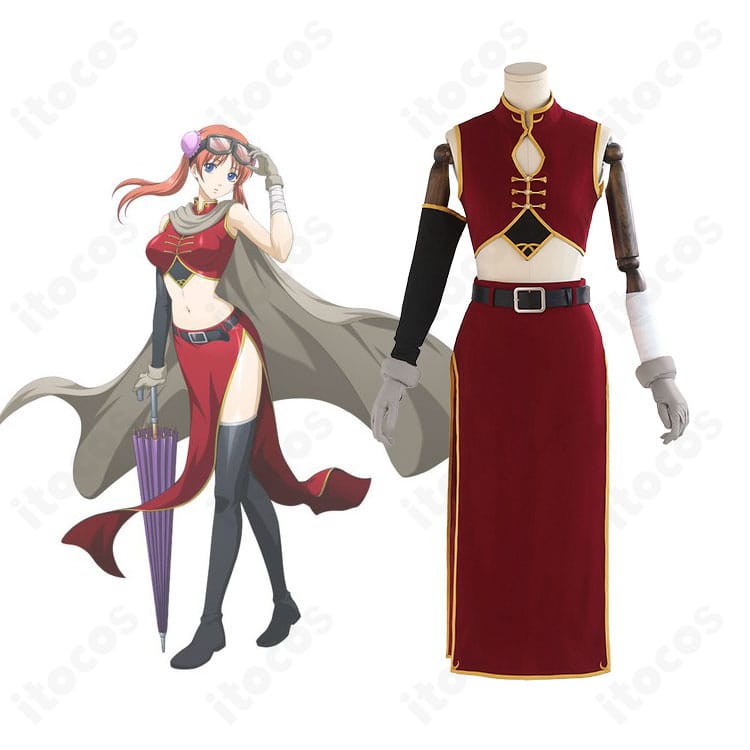 銀魂の神楽とITOCOS製コスプレ衣装を並べた比較画像。2年後バージョンの配色と装飾を高再現している様子が分かります。